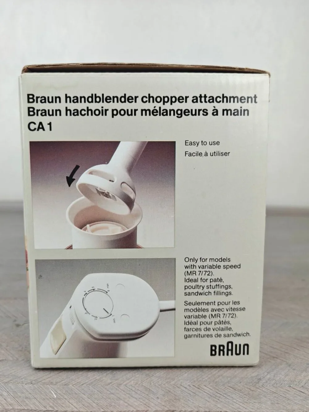 Braun Hand Blender Chopper Attachment CA1 For MR 7/72 Models Compact Almond